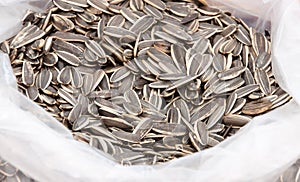 Sunflower seeds in plastic bag