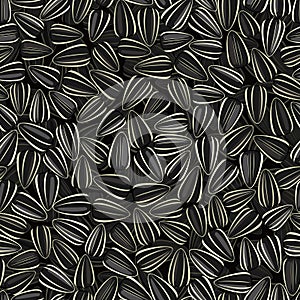 Sunflower seeds seamless background