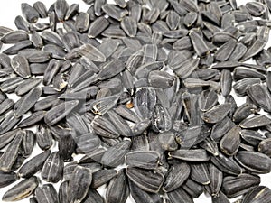 sunflower seeds on white table