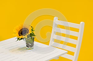 Sunflower on table