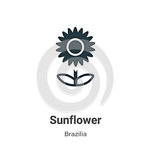 Sunflower vector icon on white background. Flat vector sunflower icon symbol sign from modern brazilia collection for mobile photo