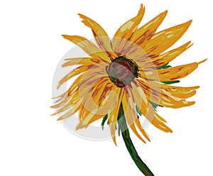 Sunflower vincent van gogh impressionist painting style illustration sun sflower art