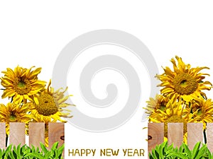 Sunflowers garden Happy New Year