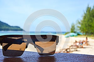 Sunglass on the beach