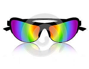 Sunglass rainbow color photo