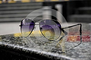 Sunglass is on the Rock