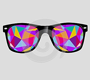 Sunglasses with abstract geometric triangles. vect