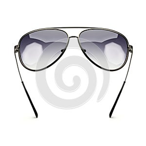 Sunglasses aviator isolated on white background. Sun glasses summer accessories black color. Front view
