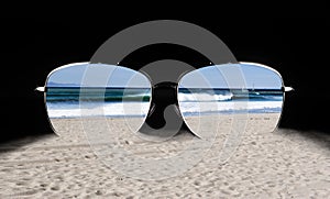 Sunglasses with Beach Reflection photo