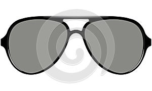 Sunglasses in black plastic rimmed aviator model