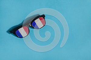 Sunglasses in the colors of the French flag