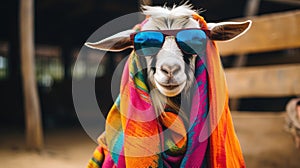 sunglasses funny goat farm
