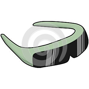 sunglasses with green frames. cartoon. Vector illustration