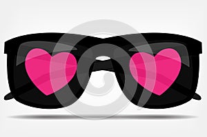 Sunglasses with a heart vector illustration