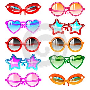 Sunglasses icon set