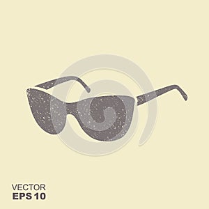Sunglasses icon vector illustration with scuffed effect