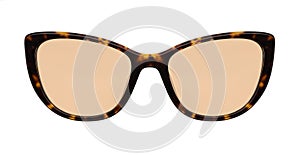 Sunglasses isolated on white background. Mockup sunglasses front view closeup design for applying on a portrait. Leopard