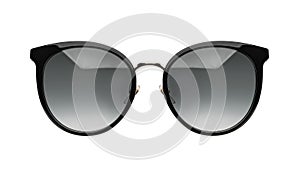 Sunglasses isolated on white background. Mockup sunglasses front view closeup design for applying on a portrait. Round