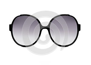 Sunglasses isolated on white background. Mockup sunglasses front view closeup design for applying on a portrait. Round