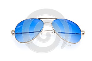 Sunglasses with Multicolor Mirror Lens isolated on white background