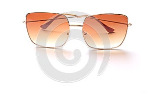 top view Square sunglasses isolate on a white background