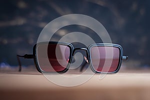 sunglasses with red lenses, creative glasses a
