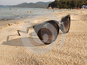 Sunglasses on seasand