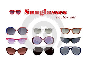 Sunglasses set in white