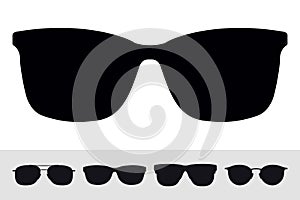 Sunglasses Sign Icon Symbol. Vector Isolated Silhouette on White