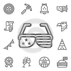 Sunglasses, USA icon. 4th of July icons universal set for web and mobile