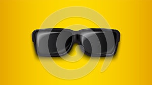 Sunglasses on yellow background, vector