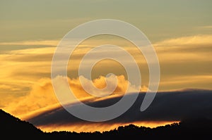 The sunglow covered by thick clouds photo
