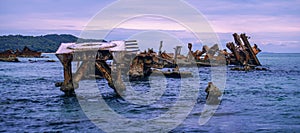Sunk shipwrecks at Tangalooma Island in Moreton Bay