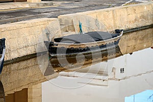 Sunken Boat at a Dock in Albufera Valencia