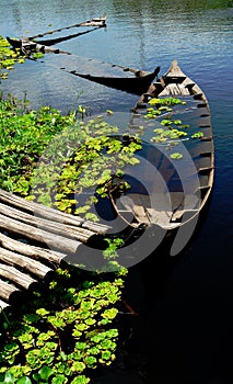 Sunken boats