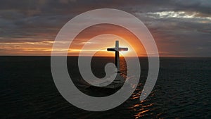 Sunken Cemetery cross in Camiguin island, Philippines.