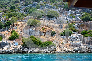 Sunken because of the earthquake in the 7th century AD. Lycian city Dolihiste.