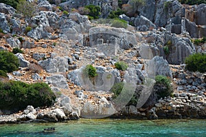 Sunken because of the earthquake in the 7th century AD. Lycian city Dolihiste.