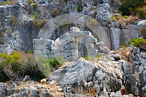 Sunken because of the earthquake in the 7th century AD. Lycian city Dolihiste.