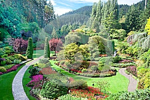 Sunken Garden at Butchart Gardens, Central Saanich, British Columbia, Canada