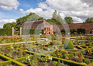 The Sunken Parterre and Long Gallery, Hanbury Hall, Worcestershire.