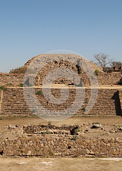 The Sunken Patio Patio Hundido on the North Platform at the archaeological site of Monte Alban, Oaxaca, Mexico photo