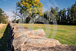 Sunken road at the Battle of Fredericksburg - Spotsylvania National Military Park in Virginia