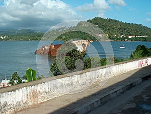 Sunken ship in baracoa cuba