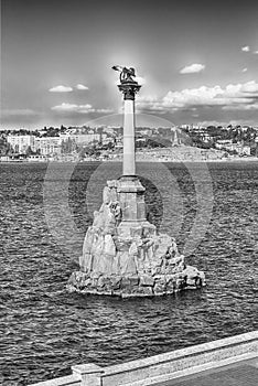 Sunken ships memorial, iconic monument in Sevastopol, Crimea