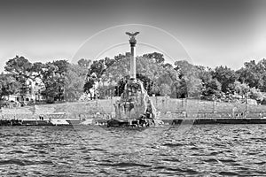 Sunken ships memorial, iconic monument in Sevastopol, Crimea