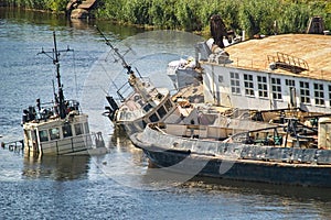 Sunken tugs