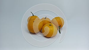 Sunkist orange fruit with a sweet taste isolated on white photo