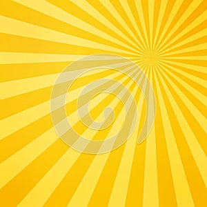 Sunlight abstract background. Bright yellow color burst background. Sun beam ray sunburst pattern background.