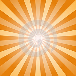 Sunlight abstract background. Orange and gold color burst background. Vector illustration. Sun beam ray